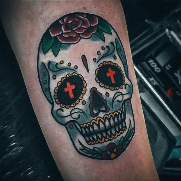 Stunning Girls Sugar Skull Tattoos