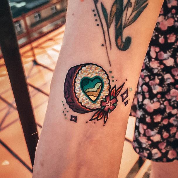 Stunning Girls Sushi Tattoos