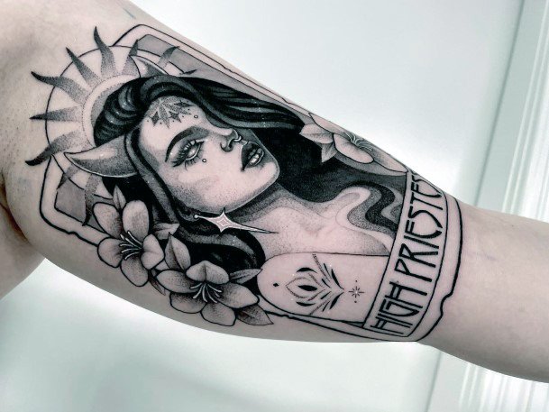 Stunning Girls Tarot Card Tattoos