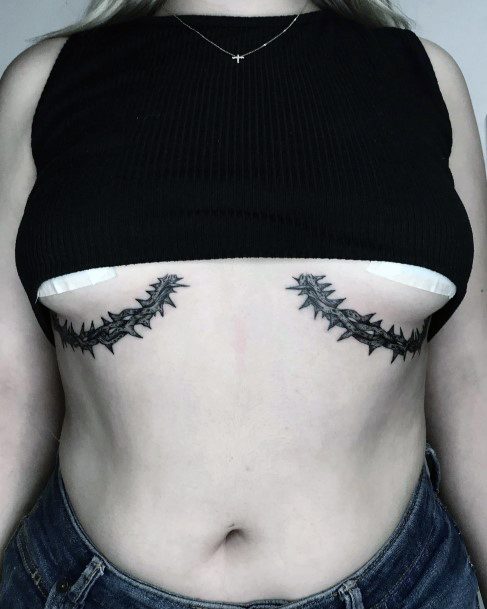 Stunning Girls Thorns Tattoos