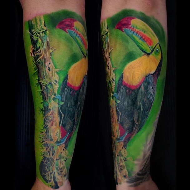 Stunning Girls Toucan Tattoos