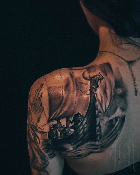 Stunning Girls Viking Tattoos