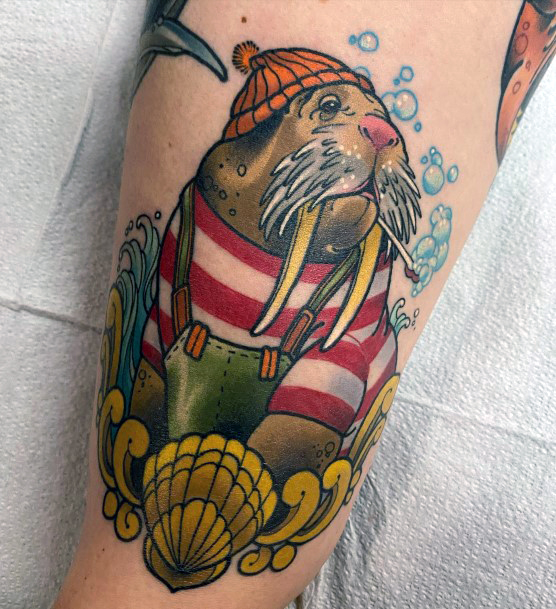 Stunning Girls Walrus Tattoos