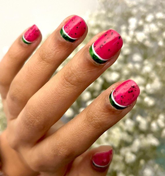 Stunning Girls Watermelon Nails