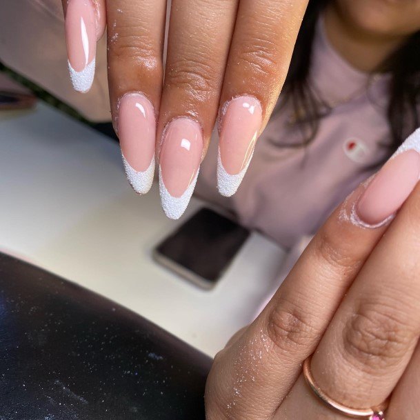 Stunning Girls White French Nails