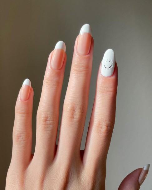 Stunning Girls White French Tip Nails