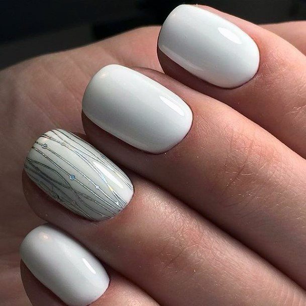 Stunning Girls White Prom Nails