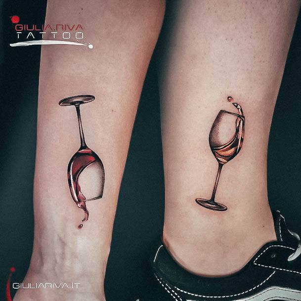 Stunning Girls Wine Tattoos