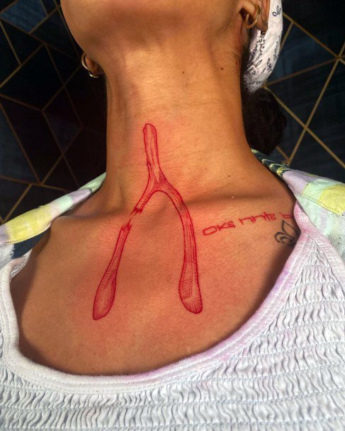 Stunning Girls Wishbone Tattoos