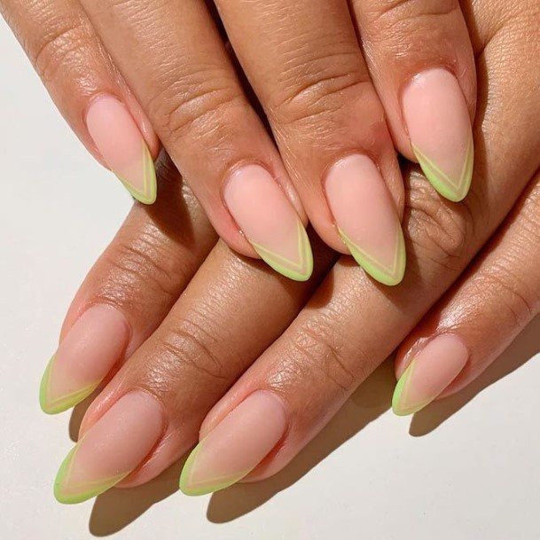 Stunning Girls Yellow French Tip Nails