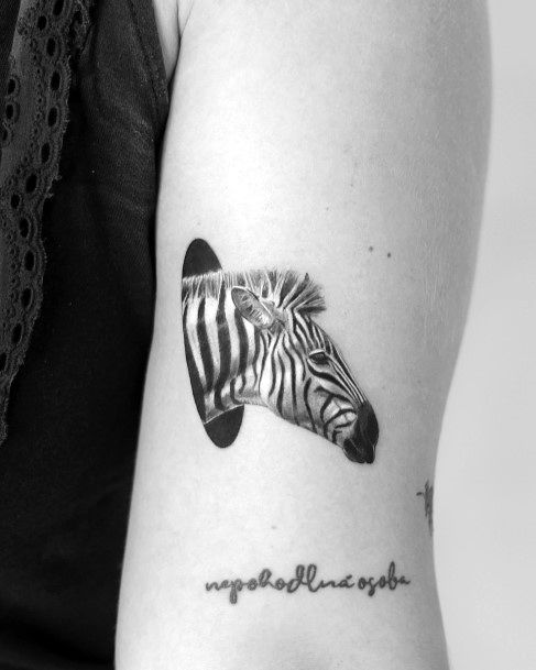 Stunning Girls Zebra Tattoos