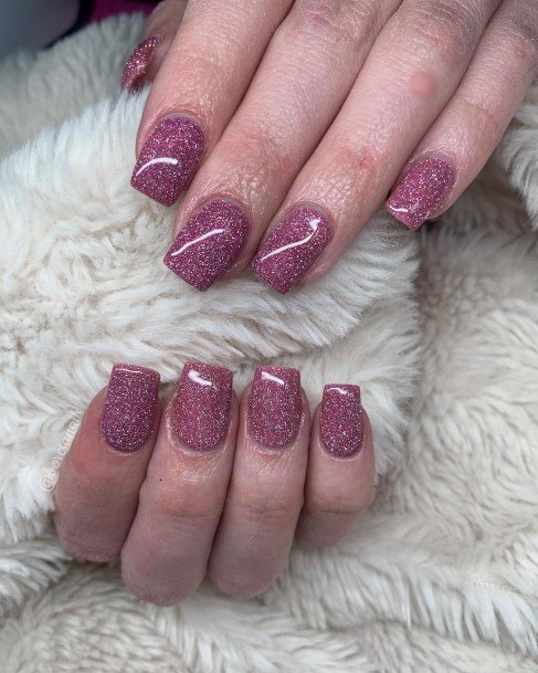 Stunning Glitter Nail On Lady