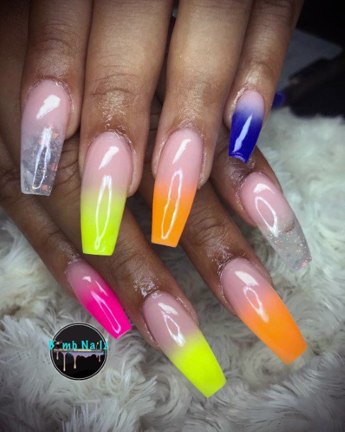 Stunning Glossy Colorful Ombre Nail Inspiration For Women