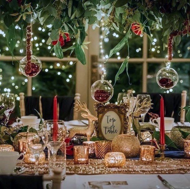 Stunning Gold Glittery Table Inspirational Design For Christmas Wedding Hanging Ornaments Idea