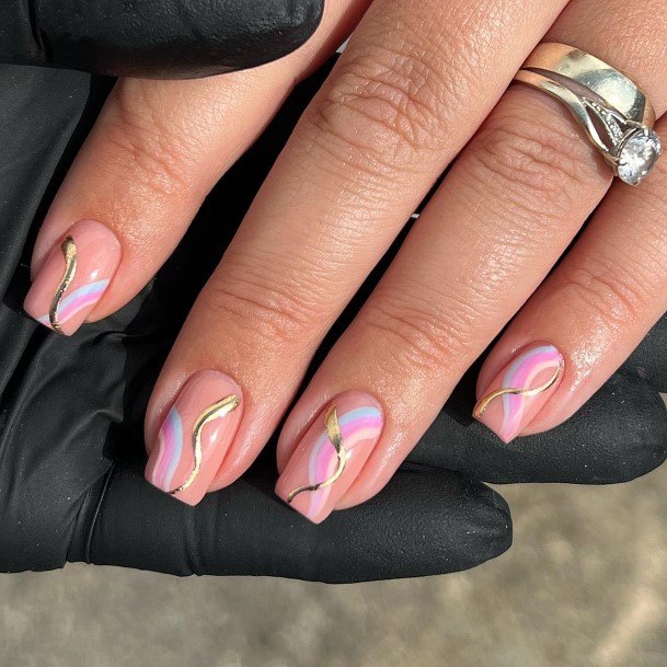 Stunning Gold Nail On Lady