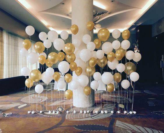 Stunning Gold White Balloon Wedding Backdrop Decore Inspiration