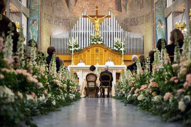 Stunning Greenery Colorful Flower Aisle Decor For Wedding Ideas