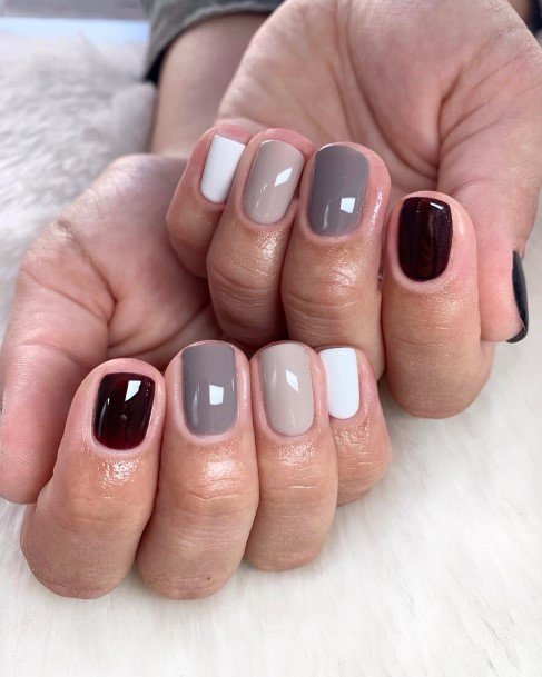 Stunning Grey And White Nail On Lady