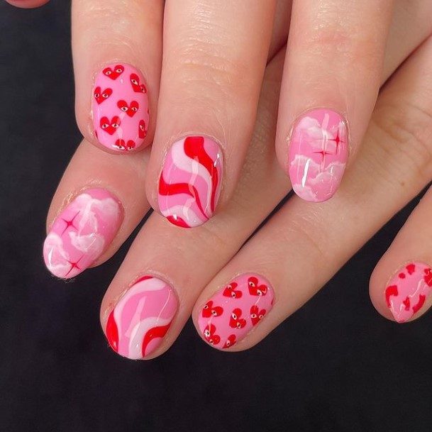 Stunning Heart Nail On Lady