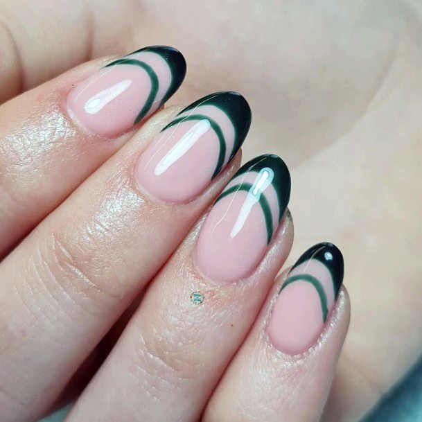 Stunning Hunter Green Nail On Lady