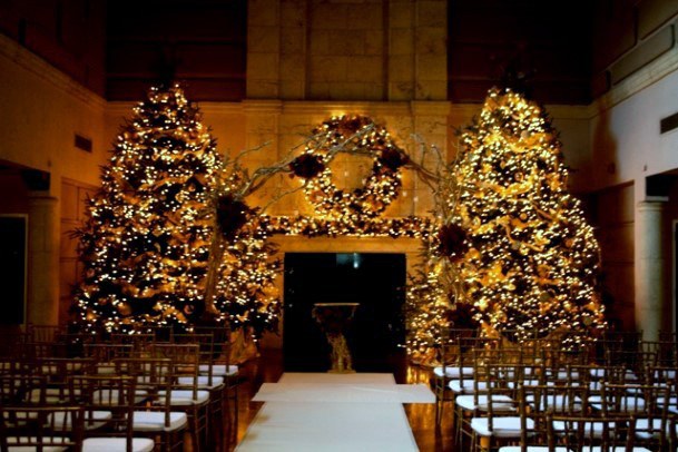 Stunning Indoor Christmas Tree Wedding Backdrop Inspirational Ideas