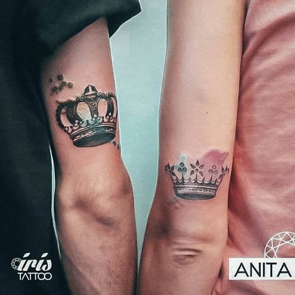 Stunning King And Queen Tattoo On Lady