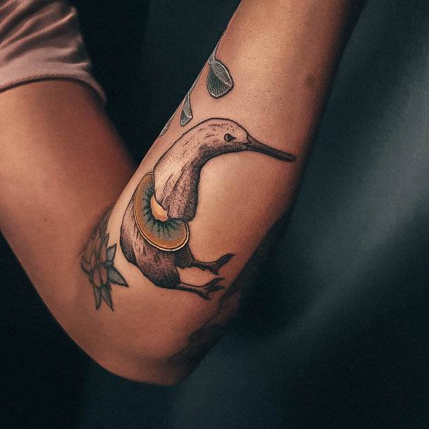 Stunning Kiwi Bird Tattoo On Lady