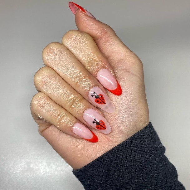 Stunning Ladybug Nail On Lady