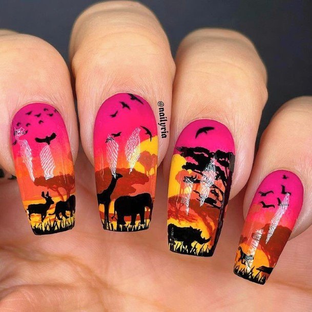 Stunning Landscape Nail On Lady