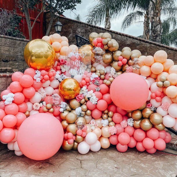 Stunning Large Pink Balloon Backdrop Wedding Decor Inspiration