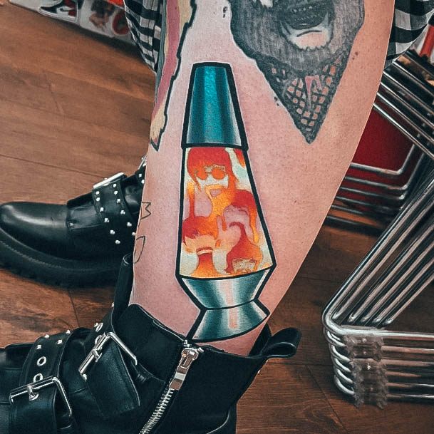 Stunning Lava Lamp Tattoo On Lady