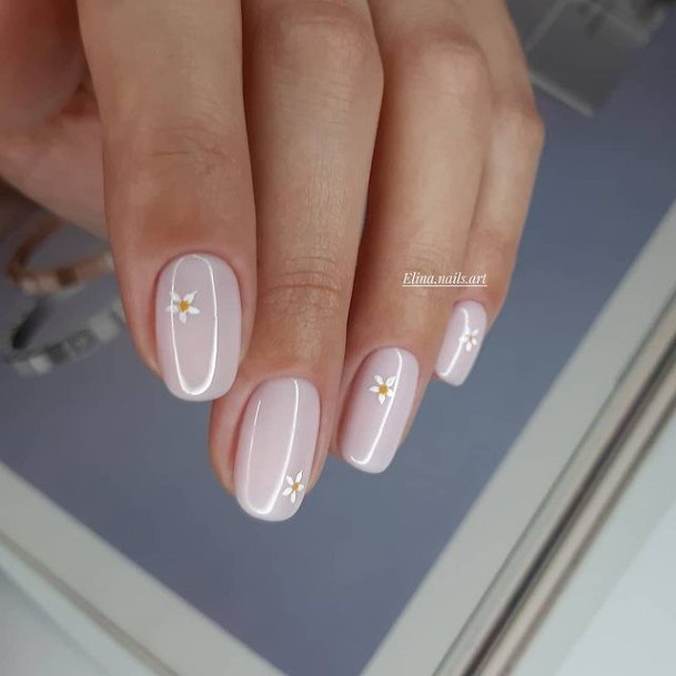 Stunning Light Nude Nail On Lady