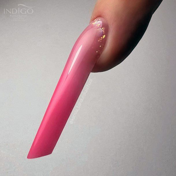 Stunning Long Pink Nail On Lady
