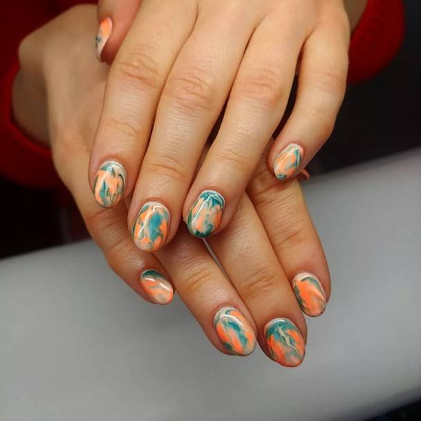 Stunning Marble Nail On Lady