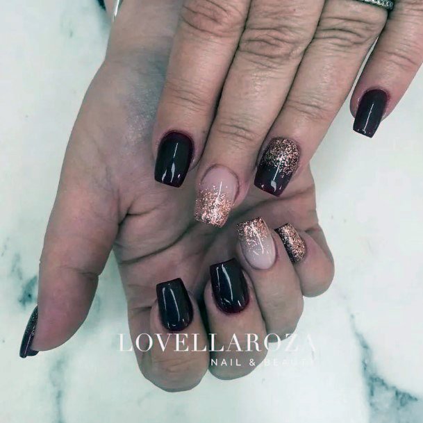 Stunning Maroon Dress Nail On Lady