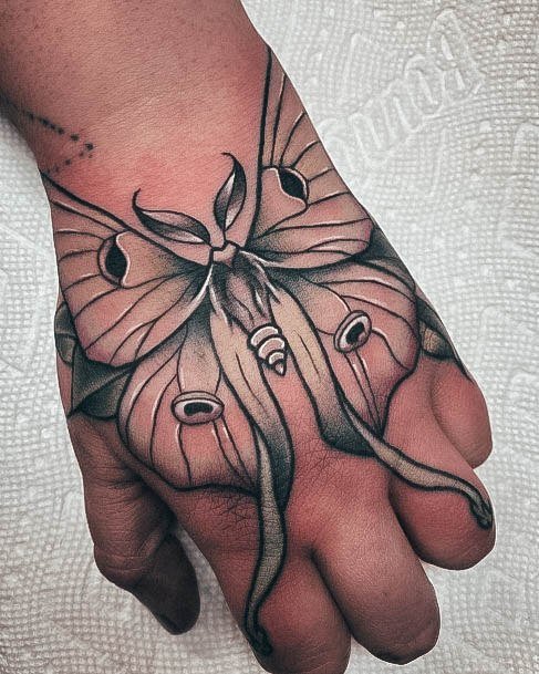 Stunning Moth Tattoo On Lady