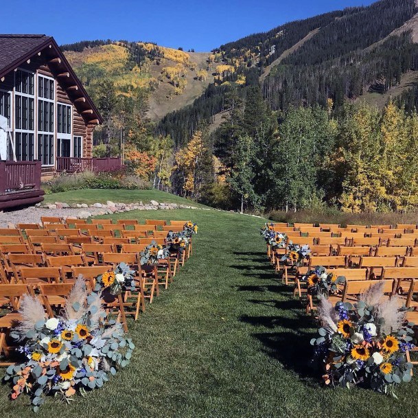 Stunning Mountain View Wedding Sunflower Design Inspiration