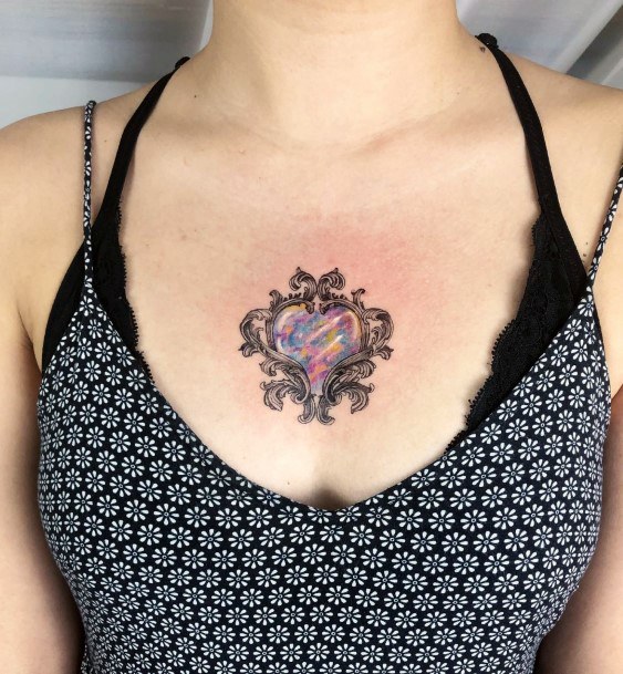 Stunning Opal Tattoo On Lady