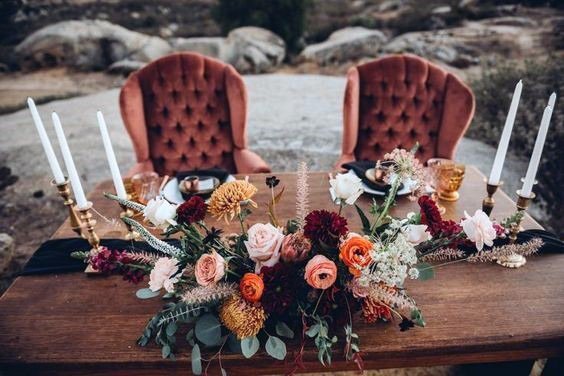 Stunning Orange Deep Red Lush White Flourishing October Flower Bouquet Ideas For Wedding