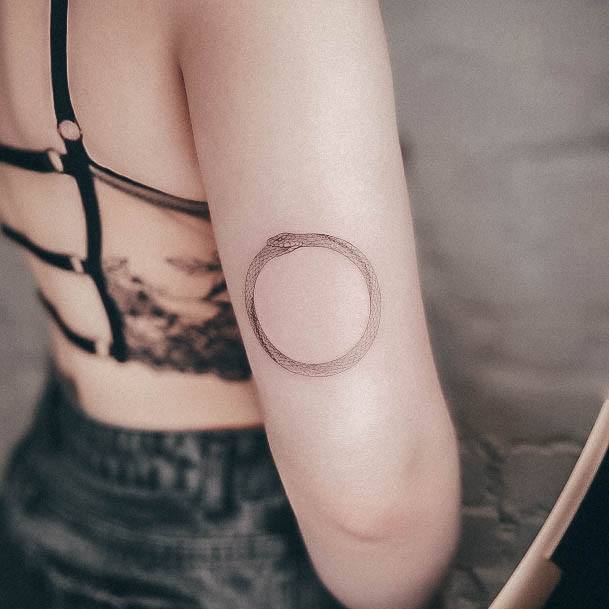 Stunning Ouroboros Tattoo On Lady