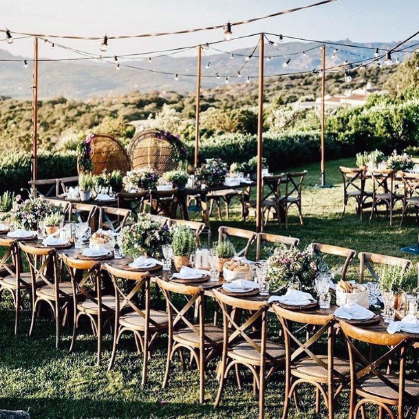 Stunning Outdoor Greenery Wedding Reception Decoration Ideas