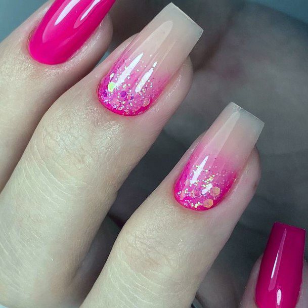 Stunning Pink Dress Nail On Lady