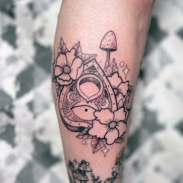 Stunning Planchette Tattoo On Lady