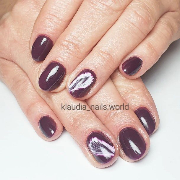 Stunning Plum Nail On Lady