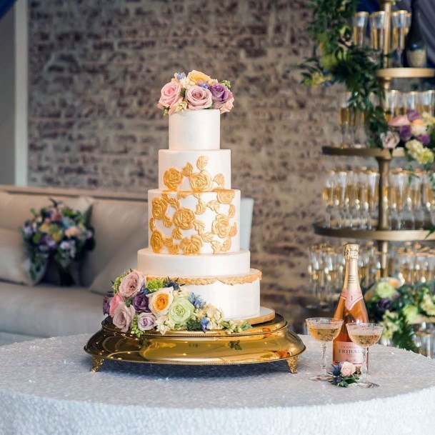 Stunning Polished Gold Cake Plate Tasty Pink Wine Desert Table Inspiration Wedding Ideas