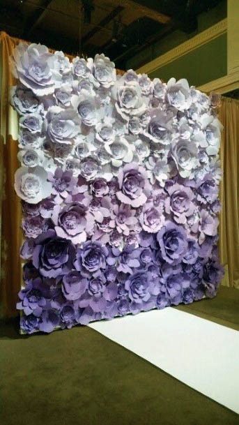 Stunning Purple White Ombre Wedding Backdrop Floral Decor