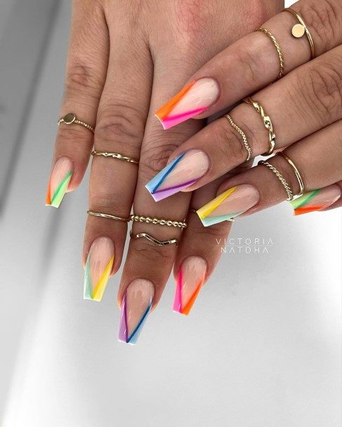 Stunning Rainbow Nail On Lady