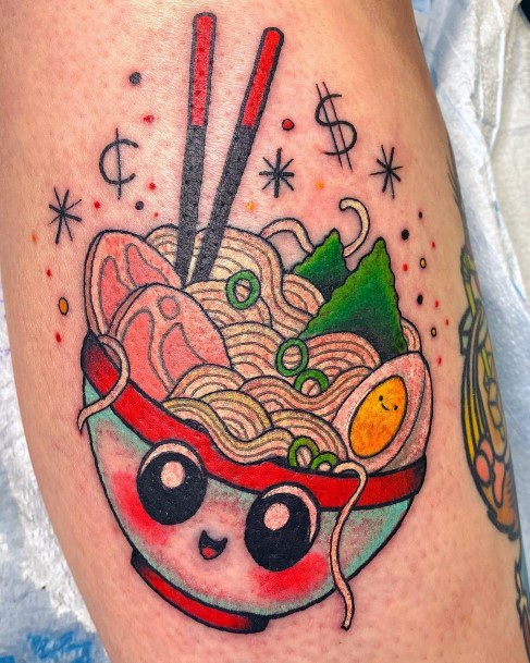 Stunning Ramen Tattoo On Lady