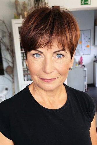 Stunning Red Dye Short Haircuts For Women Over 50