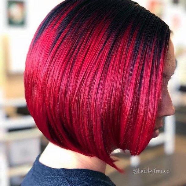 Stunning Red Ombre Hairstyles On Lady